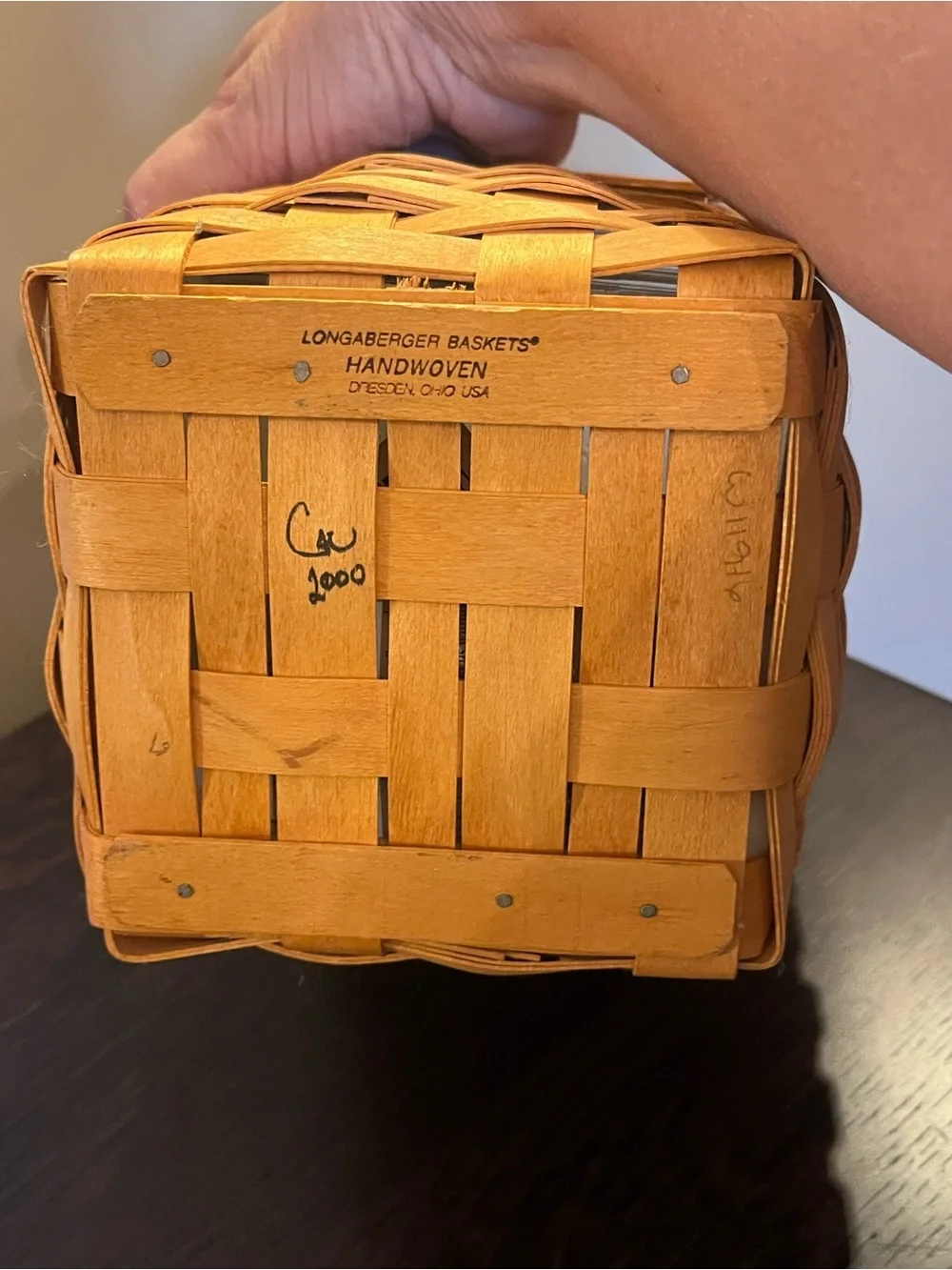 Vintage 2000 Longaberger Tall Boutique Tissue Basket Lid Insert Paper